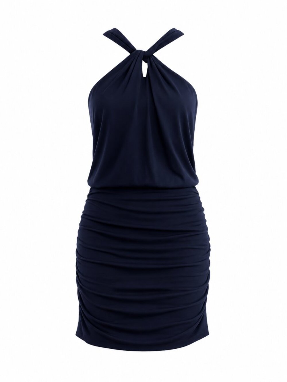 NWT Sundry Anthropologie Womens Sz L 3 Dress Navy Blue Halter USA Made Vacation